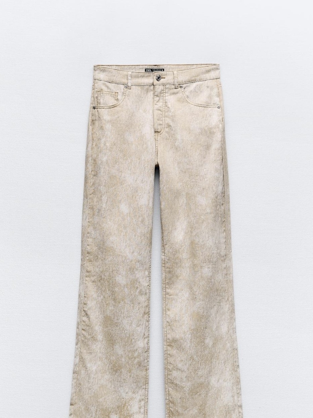 Zara Beige-Toned Wide Leg Jeans
